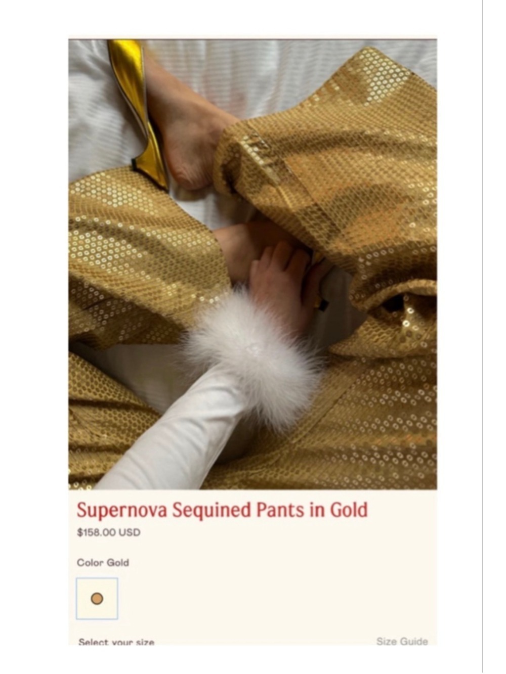 Women's Sleeper Gold SuperNova Sequin Set L/XL - Picture 14 of 15